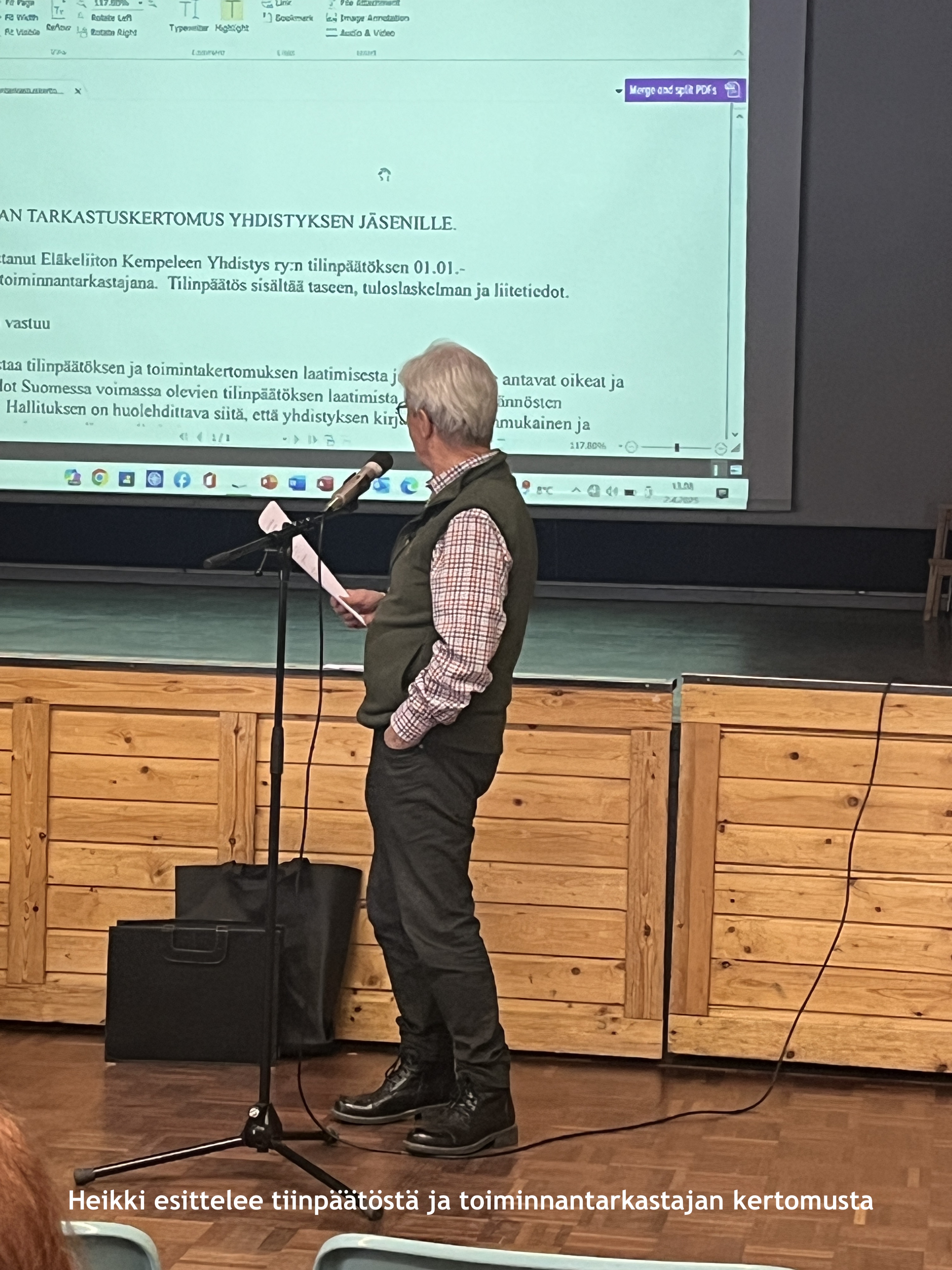 Heikki Mattila kertoo mm.tilinpäätöksestä ja toiminnantarkastuskertomuksesta