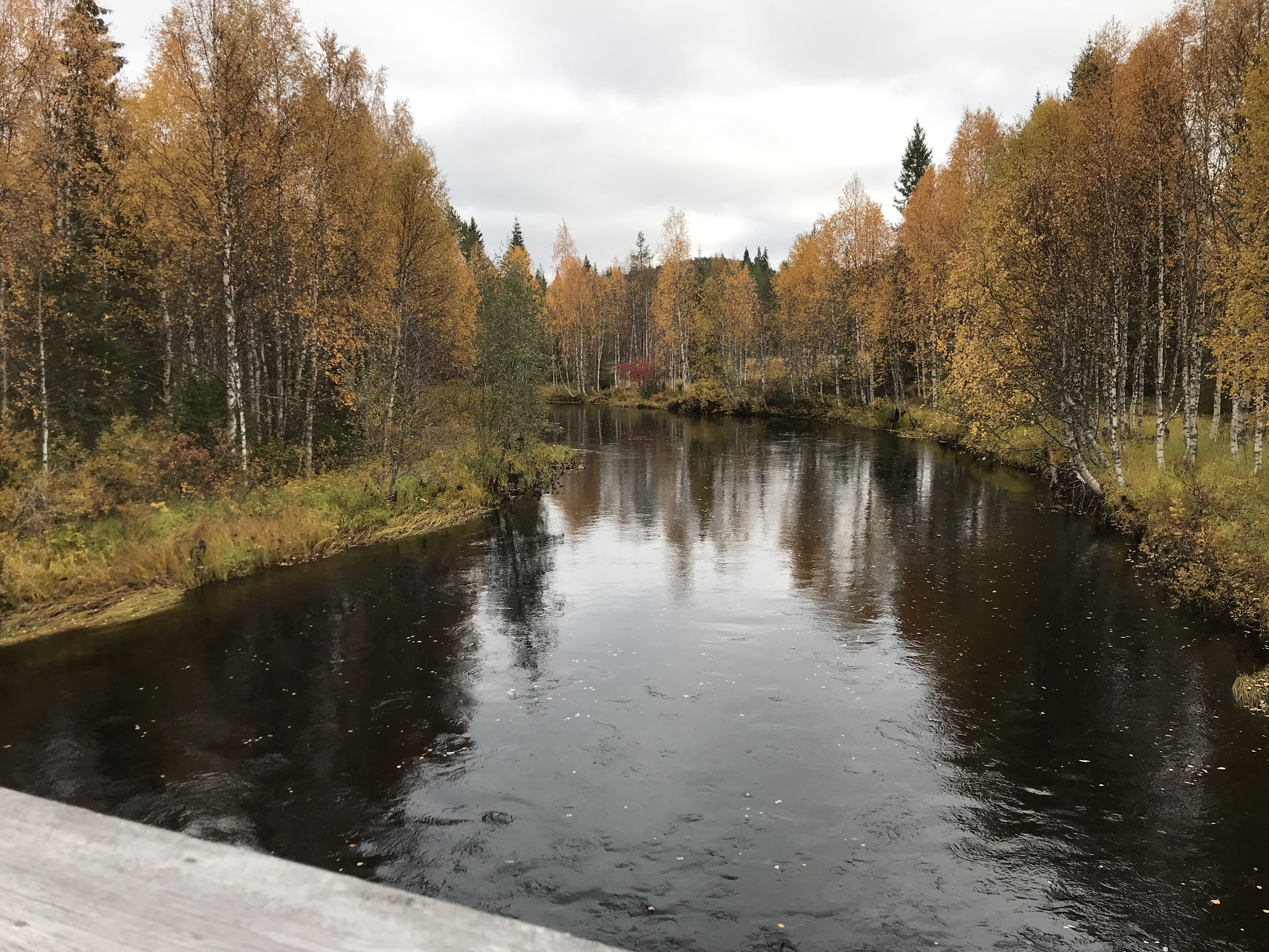 Ruskan värit heijastuu veteen