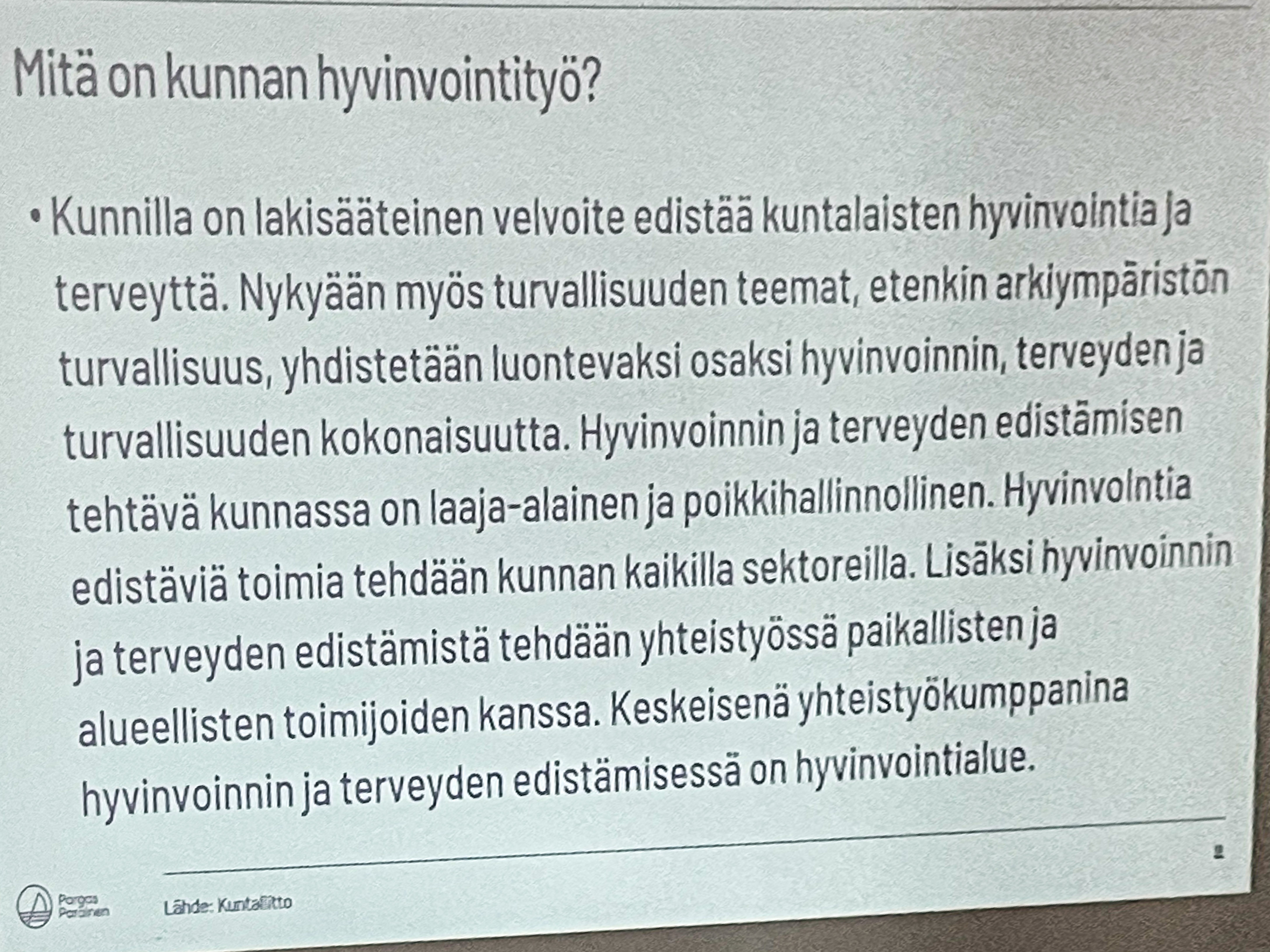 Kunnan hyvinvointityö