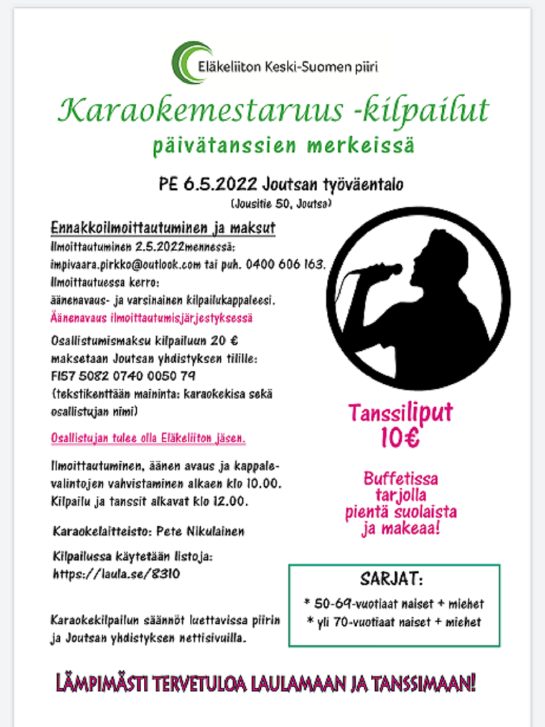 Karaokemestaruuskilpailun ilmoitus