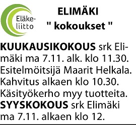 Kuukausikerhon ja syyskokouksen kutsu, lehti-ilmoitus