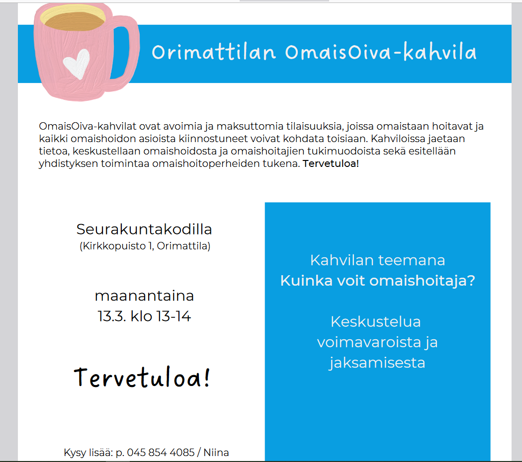 Orim, omaishoiva tapahtuma 