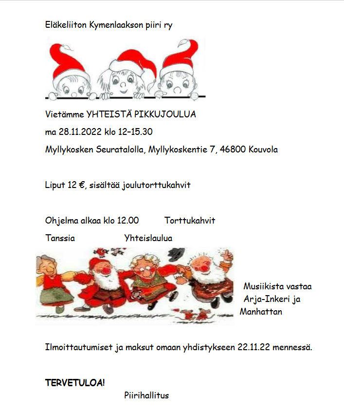 Kymenlaakson pikkujoulut 2022