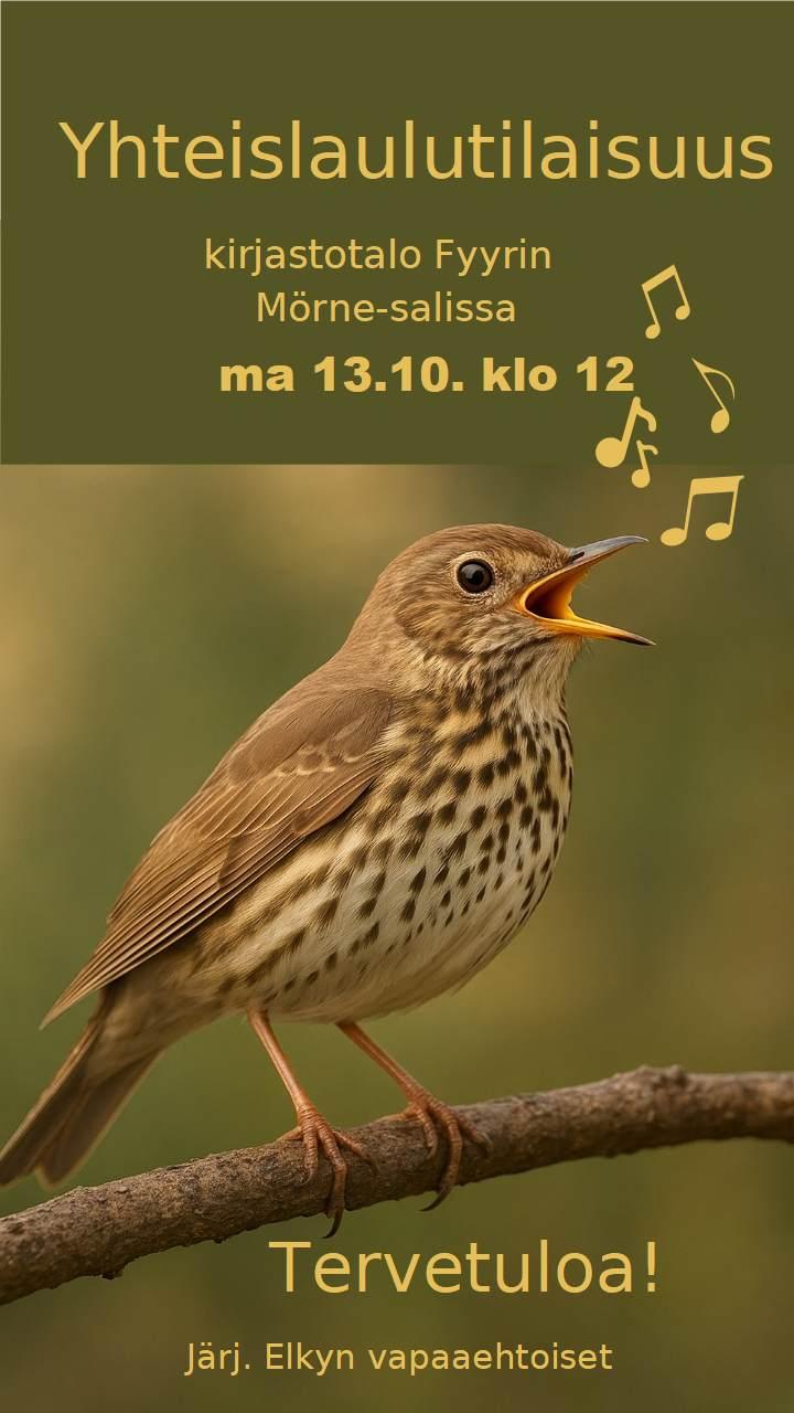 Yhteislaulua 13.10. klo 12