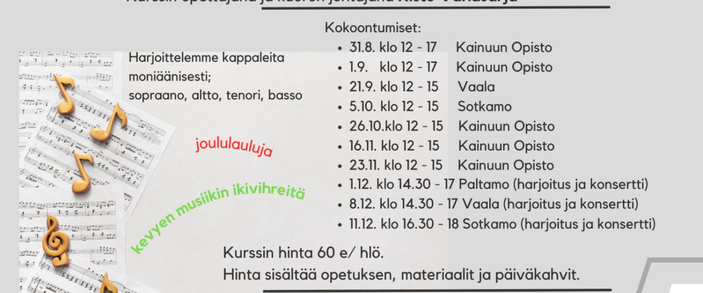 Kuorokurssi Kainuun Opistolla 