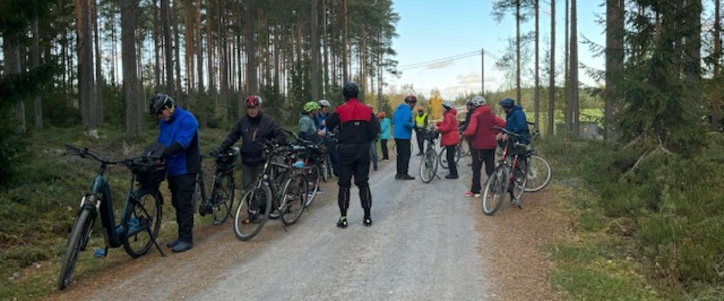 Pyöräilijöitä metsätiellä