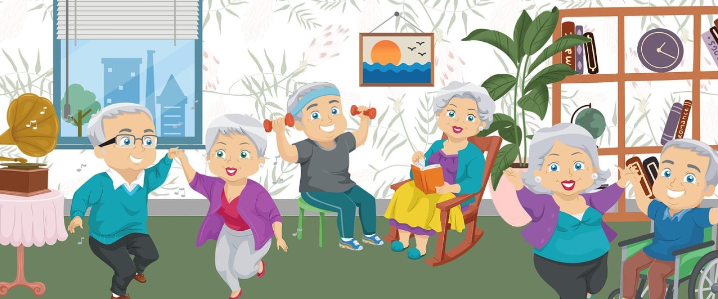 Seniorit harrastamassa