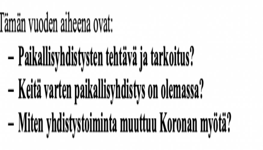 Yhdistyskehittämisen teemat