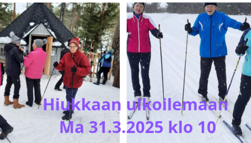 Hiukkaan ulkoilemaan ma 313.2025 klo 10-12